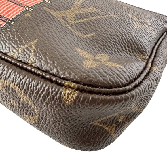 LOUIS VUITTON Authentic Brown Monogram Canvas Pochette Pouch - Picture 7 of 11